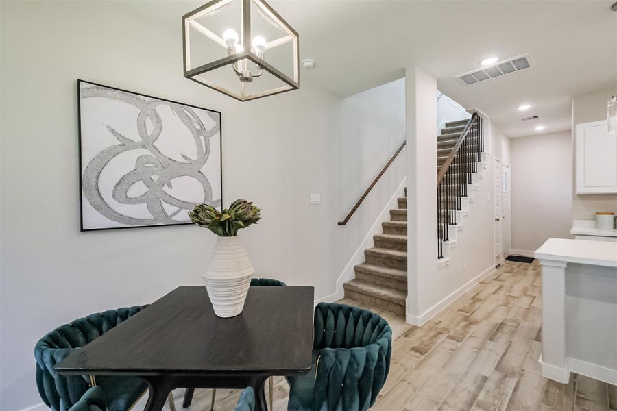 Photos are sample images from a previously built home with the same floor plan. Finishes and fixtures in the current home have been upgraded and may vary.