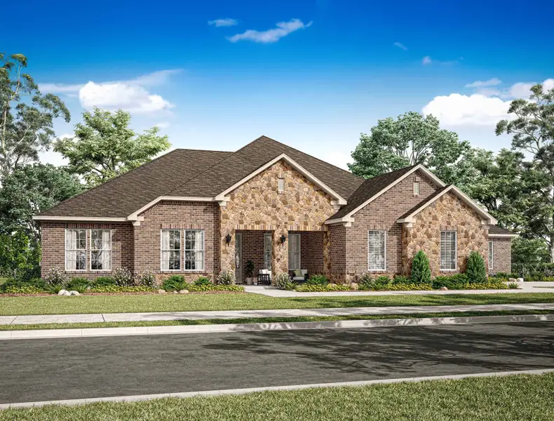 Representative exterior photo of a completed home built from the 3458 by Gracepoint Homes in The Manors, New Waverly, TX (Image 7). Representative exterior photo of a completed home built from the 3458 by Gracepoint Homes in The Manors, New Waverly, TX (Image 7).