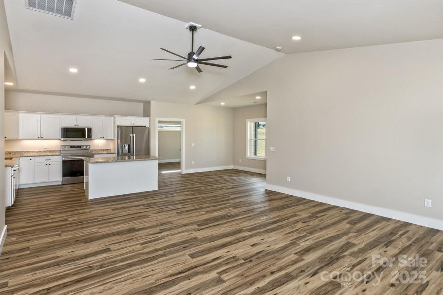 Living room looking to kitchen Living room looking to kitchen