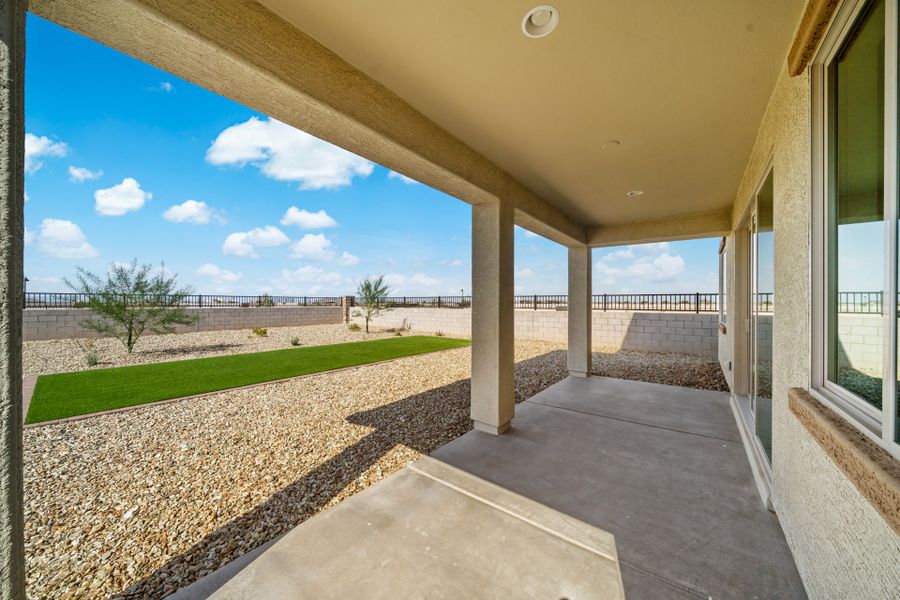 Large Backyard with Covered Patio | Skyline Floorplan | Elara at Moonlight | New Homes in Maricopa, AZ by Landsea Homes