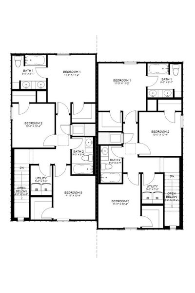 2D floor plan layout for the James by Flintrock Builder in The Preserve at Thousand Oaks Duplexes, Killeen, TX (Image 9). 2D floor plan layout for the James by Flintrock Builder in The Preserve at Thousand Oaks Duplexes, Killeen, TX (Image 9).
