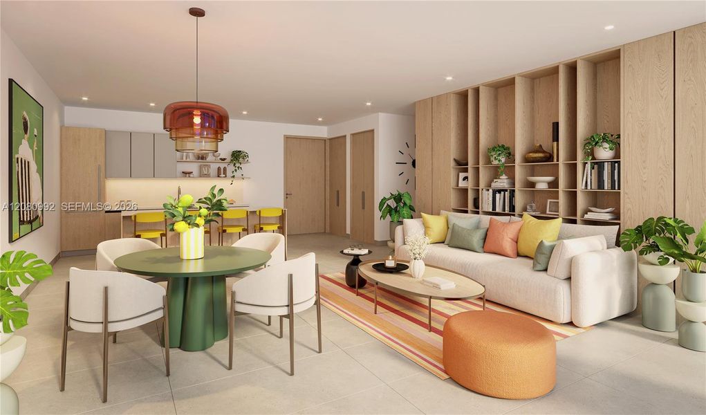 Furnished interior view inside a new home in , Miami (Image 2). Furnished interior view inside a new home in , Miami (Image 2).