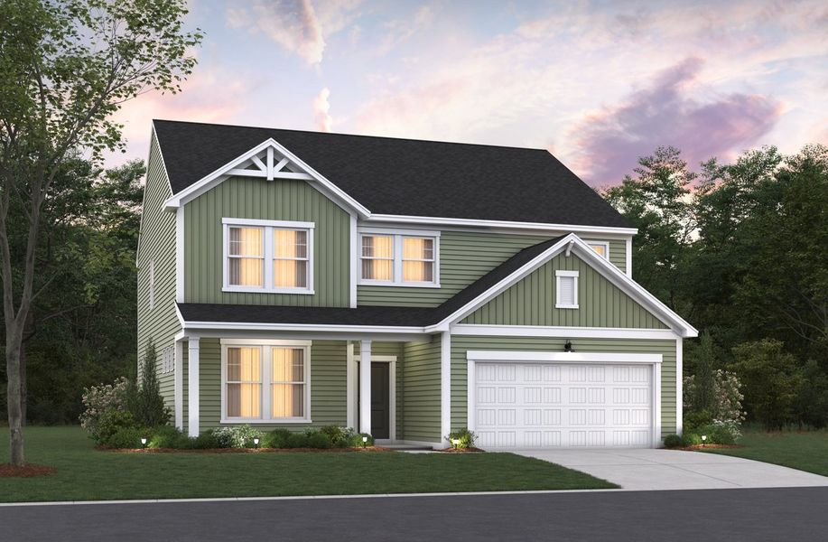 Representative exterior photo of a completed home built from the Cottonwood by Beazer Homes in The Groves of Berkeley, Moncks Corner, SC (Image 2).