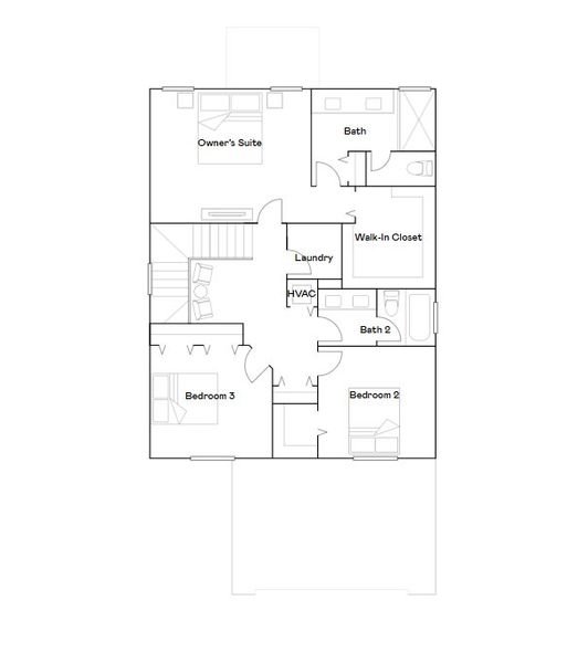 2D floor plan layout for the Oviedo by Lennar in Altamira: Granada Collection, Homestead, FL (Image 5).
