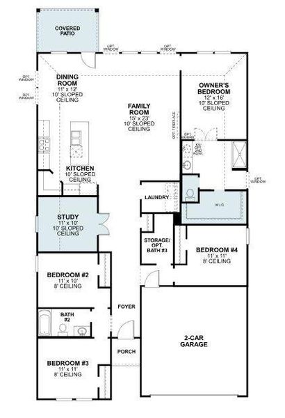 2D floor plan layout of this home in ValleyBrooke, Mesquite, TX (Image 3). 2D floor plan layout of this home in ValleyBrooke, Mesquite, TX (Image 3).
