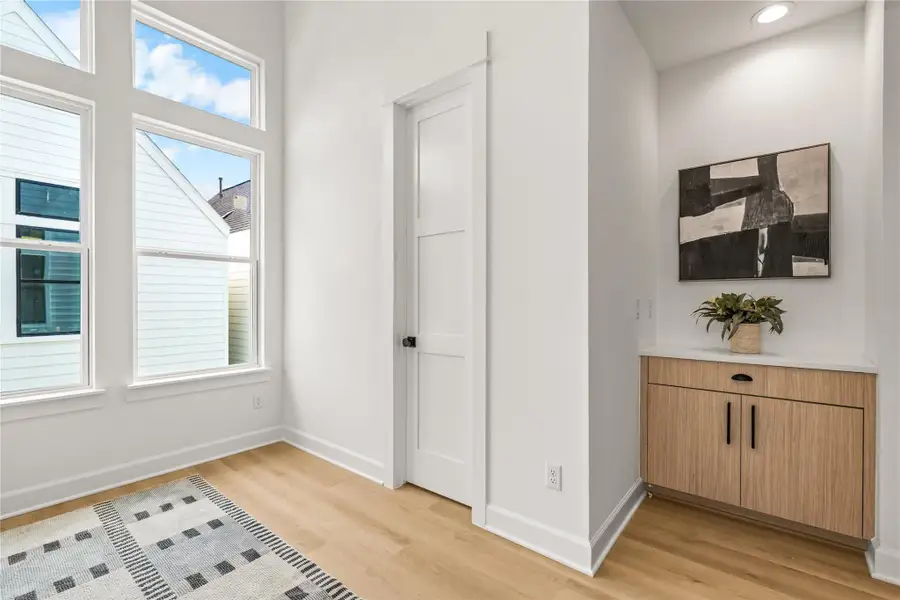 Primary bedroom nook with built-in console — the thoughtful details Drafthouse is known for Primary bedroom nook with built-in console — the thoughtful details Drafthouse is known for