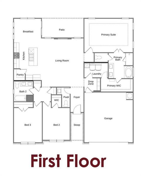 2D floor plan layout of this home in Fowler Farms, Auburn, GA (Image 3). 2D floor plan layout of this home in Fowler Farms, Auburn, GA (Image 3).