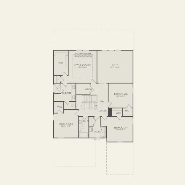 2D floor plan layout for the Serena by Pulte Homes in Highland Pines, Leesburg, FL (Image 5).