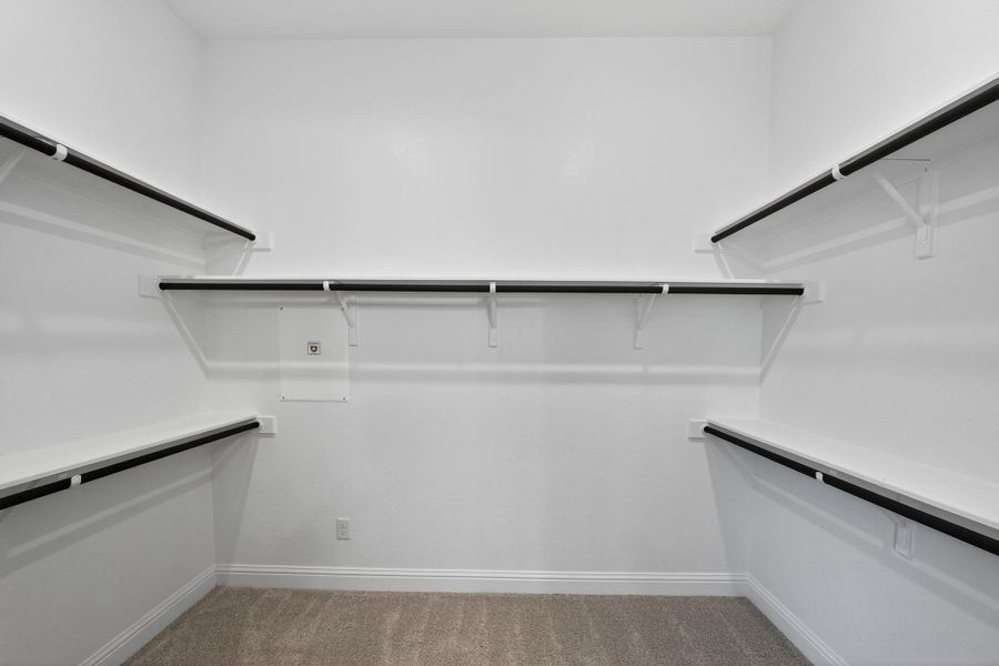 Spacious closet with light carpet Spacious closet with light carpet