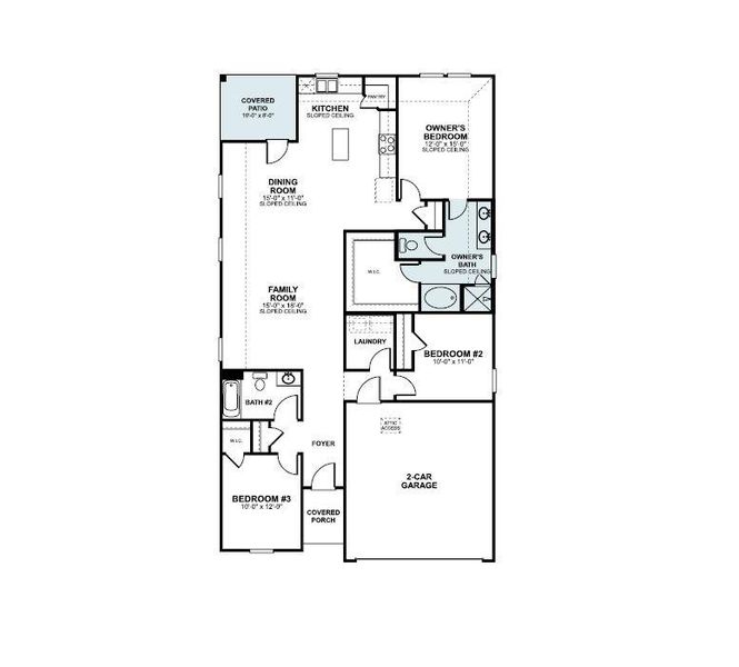 2D floor plan layout of this home in Cascades at Onion Creek, Austin, TX (Image 5).