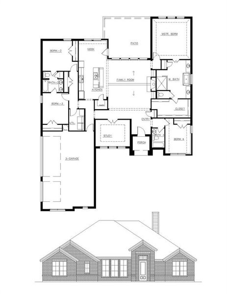 2D floor plan layout of this home in , Springtown, TX (Image 3). 2D floor plan layout of this home in , Springtown, TX (Image 3).