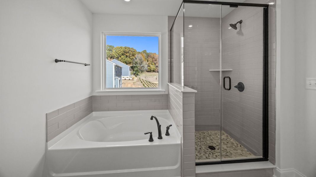 The Drayton Plan by DRB Homes in Farms at Bellingham, Mooresville NC - Primary Bathroom