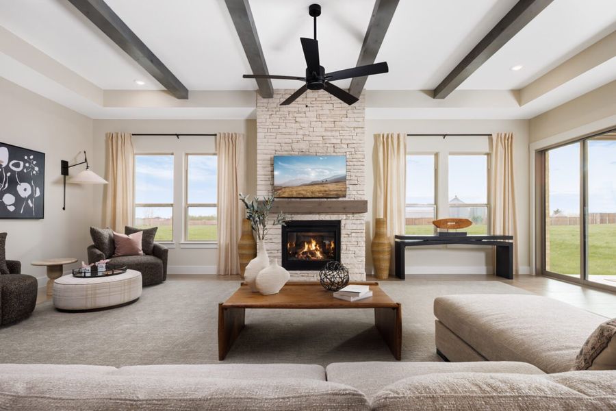 Representative furnished interior of a home built from the Castella by Ladera Texas in Ladera at Timberbrook, Justin (Image 4).