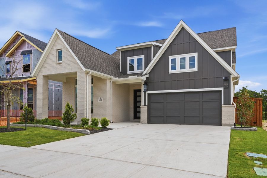 Front exterior of a new home in Aster Park, McKinney, TX, highlighting curb appeal (Image 25).