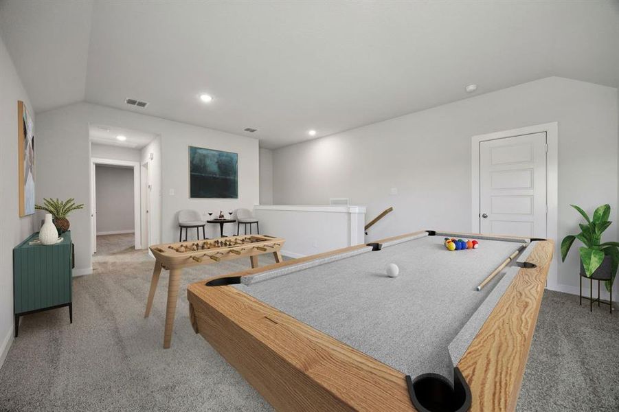 Game Room in the Haylee home plan by Trophy Signature Homes - REPRESENTATIVE PHOTO