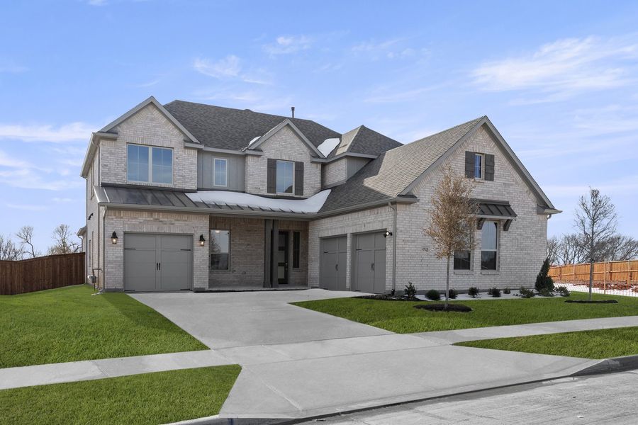Front exterior of a new home in Brookshire at Legacy Hills, Celina, TX, highlighting curb appeal (Image 2). Front exterior of a new home in Brookshire at Legacy Hills, Celina, TX, highlighting curb appeal (Image 2).