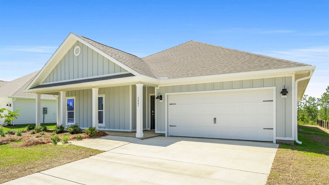 Representative exterior photo of a completed home built from the The Victoria by D.R. Horton in Titus Park, Panama City, FL (Image 2).