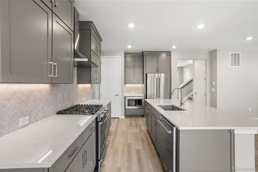 Furnished interior view inside a new home in Tribute at Lyric, Lone Tree (Image 15). Furnished interior view inside a new home in Tribute at Lyric, Lone Tree (Image 15).