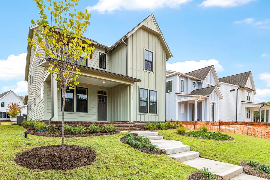 Representative exterior details of a home built from the The Benwick by David Weekley Homes in The River District - Pioneer Collection, Charlotte (Image 4).