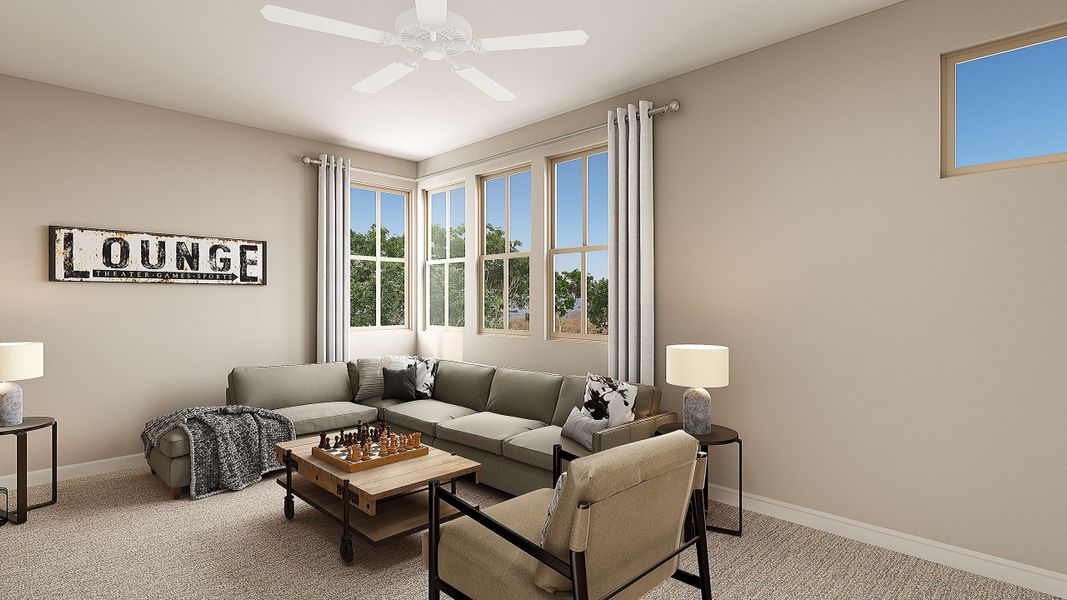 Representative furnished interior of a home built from the Viridian Plan 4004 by Tri Pointe Homes in Waterston Central, Gilbert (Image 17).