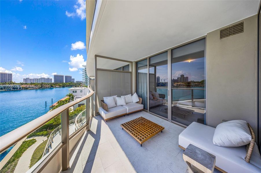 Exterior details and patio area of a home in Onda, Bay Harbor Islands (Image 23).