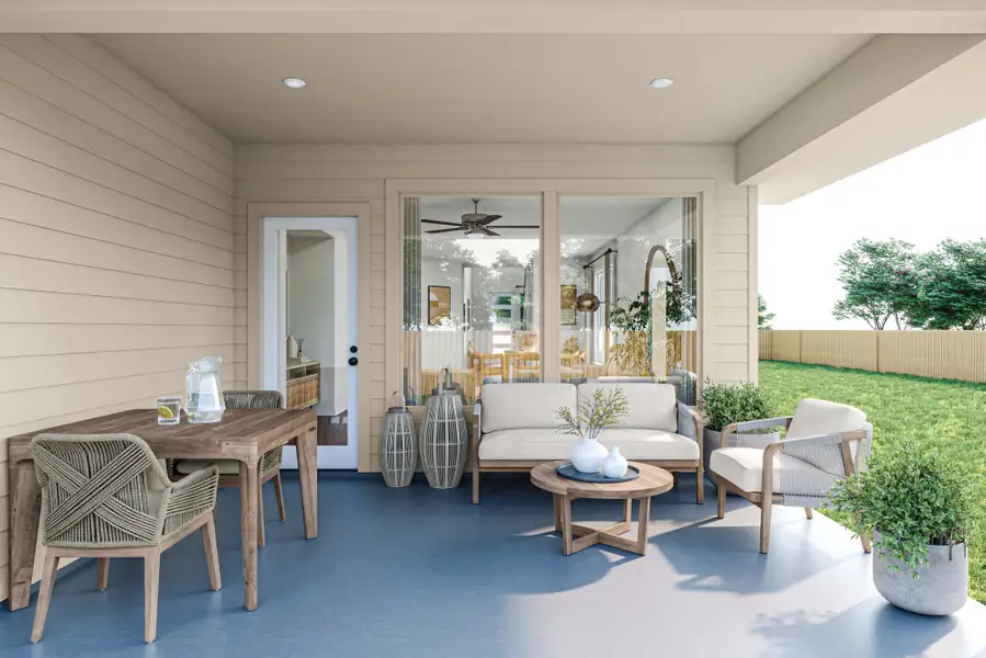 Representative exterior details of a home built from the Mariposa by Tri Pointe Homes in Terrace Collection At Turner's Crossing, Buda (Image 3).