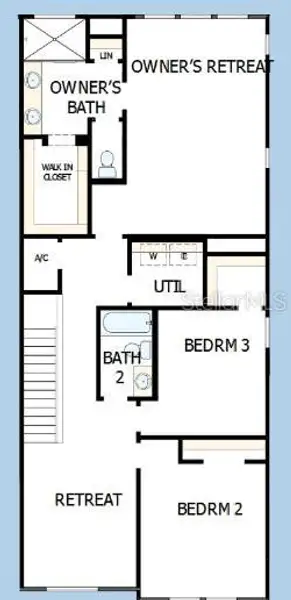 2D floor plan layout of this home in North River Ranch – Townhomes, Parrish, FL (Image 5).