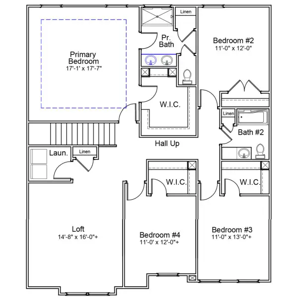 2D floor plan layout of this home in Citadel Point at Southbridge, Sneads Ferry, NC (Image 3).