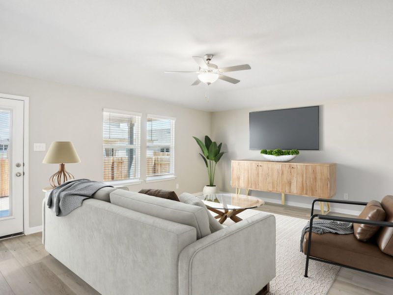 Bring together family and friends in this living area.