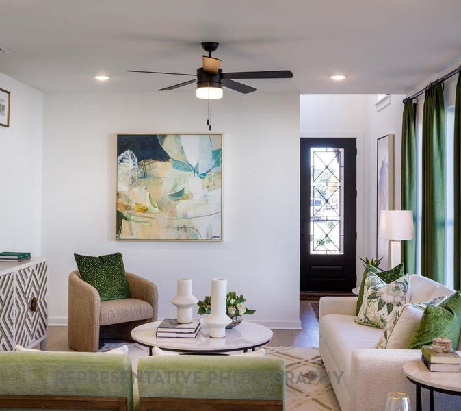 Furnished interior view inside a new home in Wolf Ranch: 46ft. lots, Georgetown (Image 22). Furnished interior view inside a new home in Wolf Ranch: 46ft. lots, Georgetown (Image 22).