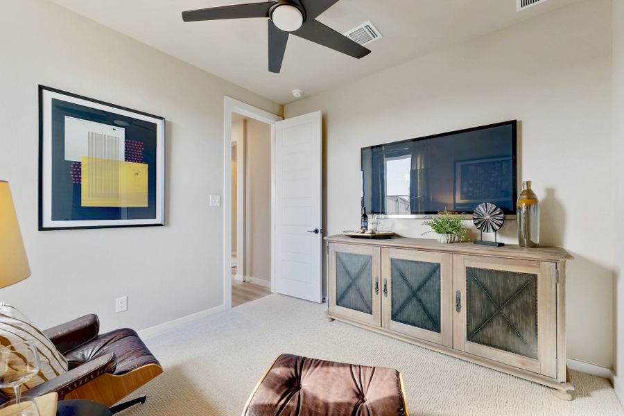 Representative furnished interior of a home built from the Lanport by Scott Felder Homes in Flora, Hutto (Image 18).