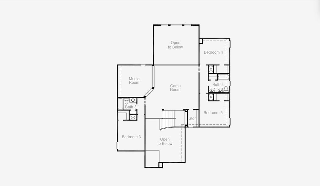 2D floor plan layout for the Dayton by Coventry Homes in Dominion of Pleasant Valley 70', Wylie, TX (Image 4).