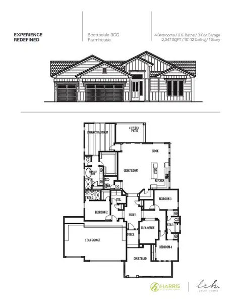 2D floor plan layout of this home in Verdancia, El Paso, TX (Image 3).