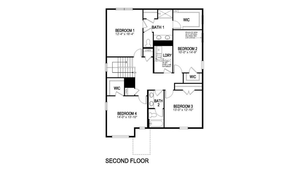 2D floor plan layout for the Holcombe by D.R. Horton in Vista Meadows, Fort Lupton, CO (Image 4).
