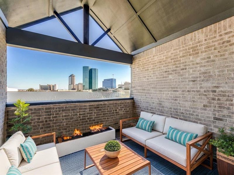 Exterior details and patio area of a home in Hillside at Las Colinas, Irving (Image 2). Exterior details and patio area of a home in Hillside at Las Colinas, Irving (Image 2).