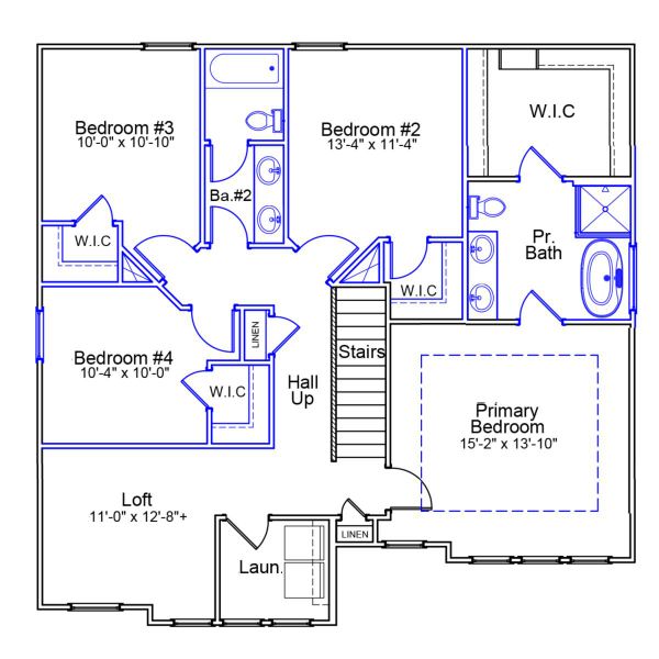 2D floor plan layout of this home in Windsor Forest, Anderson, SC (Image 3).