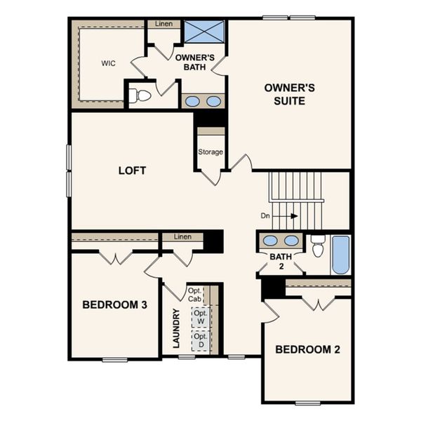 2D floor plan layout of this home in Canebrake at Hickory Hills, Old Hickory, TN (Image 5).