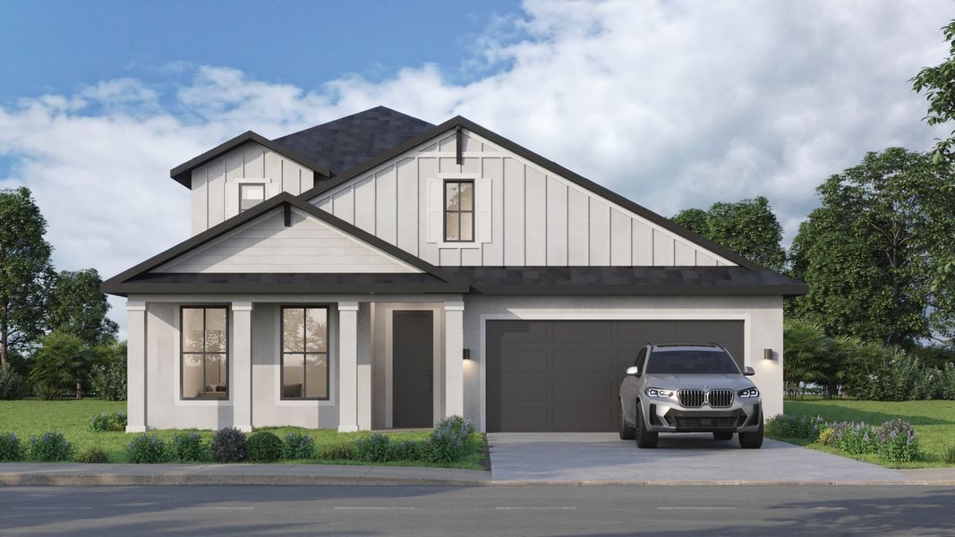 Representative exterior photo of a completed home built from the Appaloosa by Estela Living in Juliette Falls, Ocala, FL (Image 10). Representative exterior photo of a completed home built from the Appaloosa by Estela Living in Juliette Falls, Ocala, FL (Image 10).