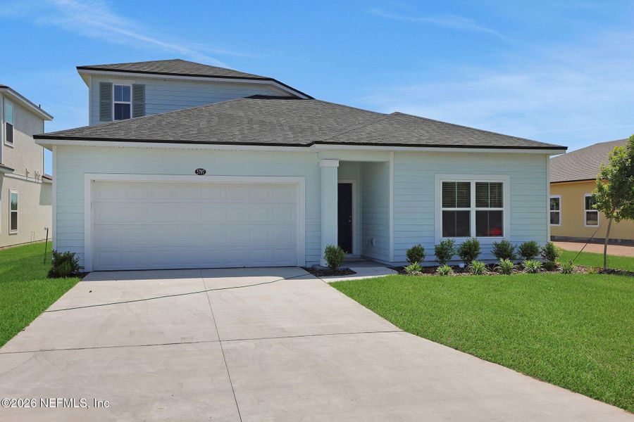 Front exterior of a new home in Diamond Springs, Jacksonville, FL, highlighting curb appeal (Image 21).