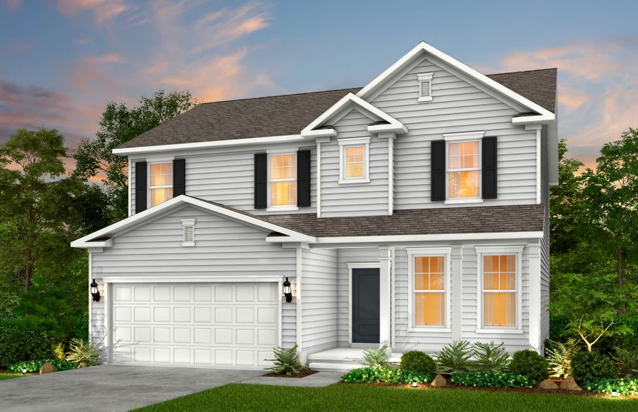 Front exterior of a new home in Hamlet at Carothers Crossing, La Vergne, TN, highlighting curb appeal (Image 17).