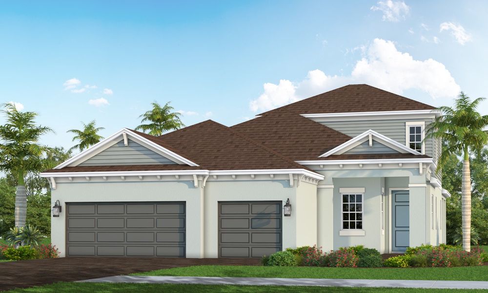 Representative exterior photo of a completed home built from the Ocean Front by Neal Communities in Wildleaf, Parrish, FL (Image 12).