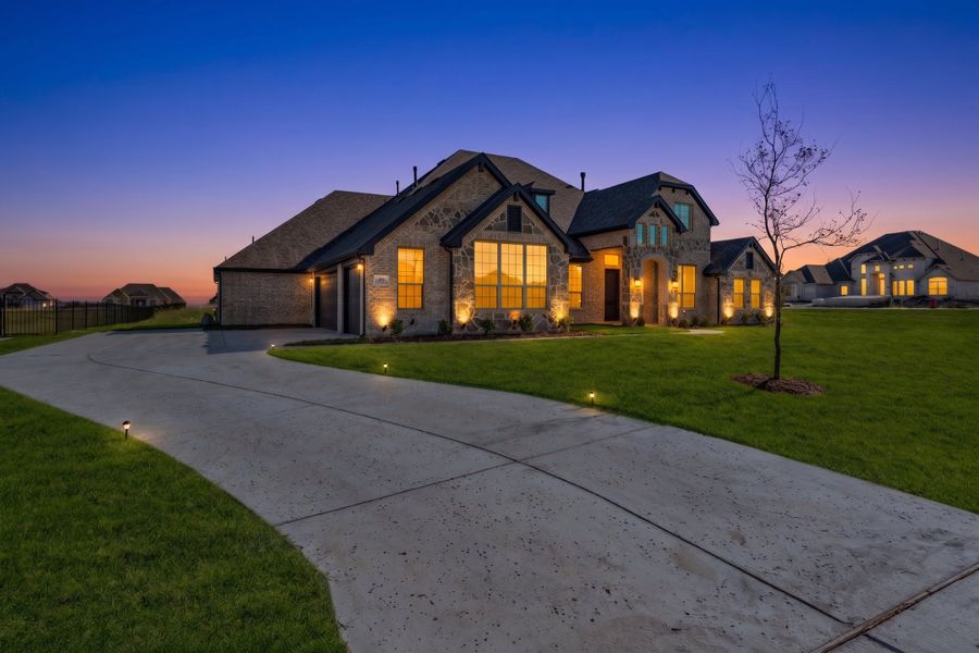 Front exterior of a new home in Creekview Farms, Greenville, TX, highlighting curb appeal (Image 2). Front exterior of a new home in Creekview Farms, Greenville, TX, highlighting curb appeal (Image 2).