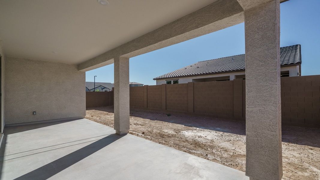 Exterior details and patio area of a home in The Grove at El Cidro, Goodyear (Image 23).