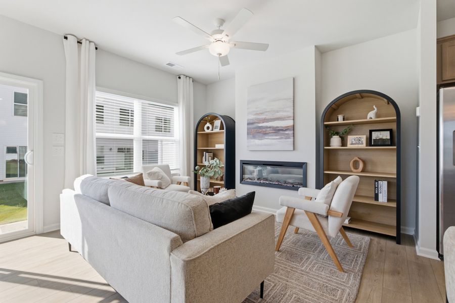 Furnished interior view inside a new home in Nichols Landing, Charlotte (Image 9). Furnished interior view inside a new home in Nichols Landing, Charlotte (Image 9).
