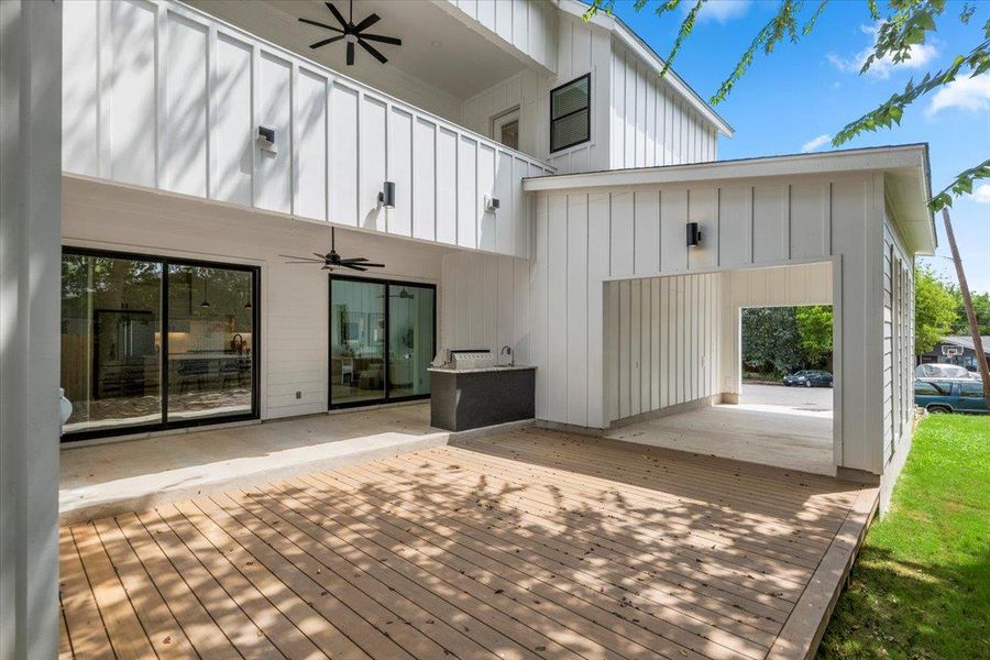 Exterior details and patio area of a home in , Austin (Image 27). Exterior details and patio area of a home in , Austin (Image 27).