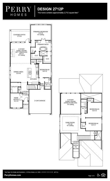 2D floor plan layout of this home in Audubon Park 45', Magnolia, TX (Image 2).