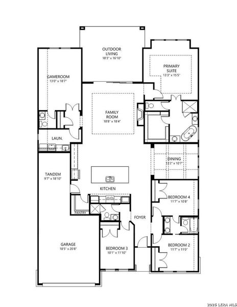 2D floor plan layout of this home in Esperanza - 70', Boerne, TX (Image 3). 2D floor plan layout of this home in Esperanza - 70', Boerne, TX (Image 3).