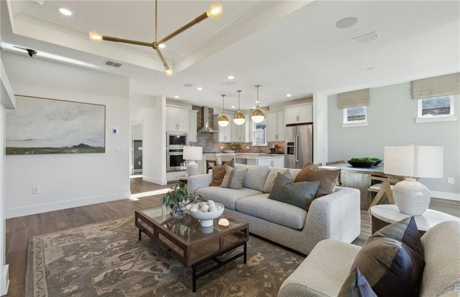 Furnished interior view inside a new home in Del Webb Chateau Elan, Hoschton (Image 8). Furnished interior view inside a new home in Del Webb Chateau Elan, Hoschton (Image 8).