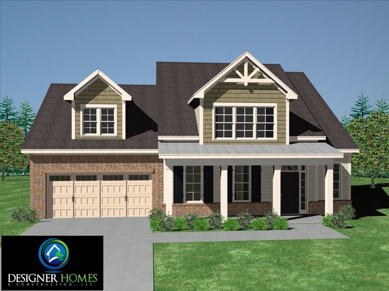 Representative exterior photo of a completed home built from the St. Simons by Designer Homes of Georgia in Austin Heights, North Augusta, SC (Image 1).