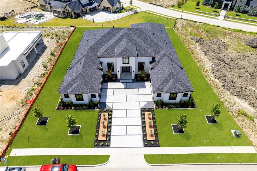 Aerial view of residential area